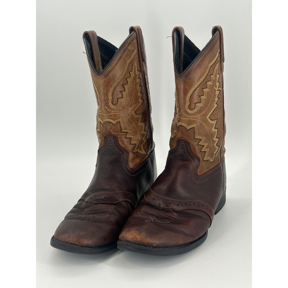 Old West Women's 6.5 Brown Leather Cowboy Boots Western Distressed